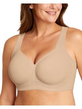 Women's Semolina Wireless Jelly Seamless Bra Full Coverage Push Comfortable